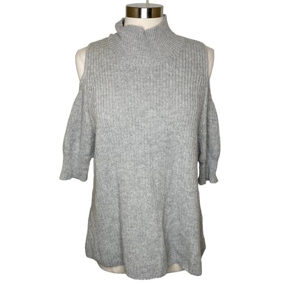 Zoe Jordan Gray Knit Cold Shoulder Wool Cashmere Blend Knit Sweater Women's M L - Picture 11 of 11
